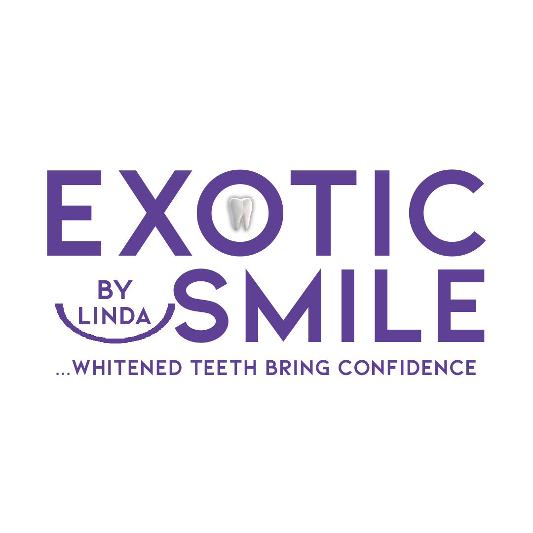 Purple on White Exotic Smile By Linda Logo Vector